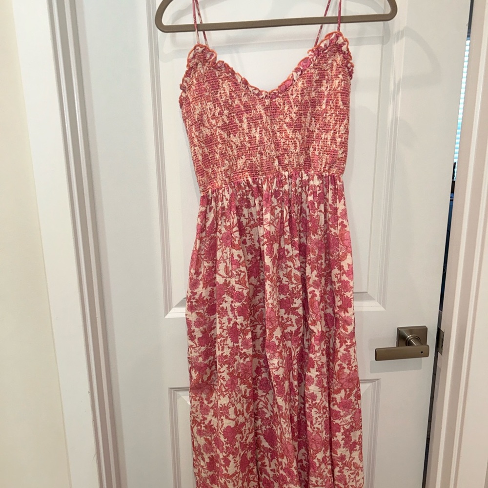 Free People Sweet Nothings Midi Dress in Pink Combo - Picture 2 of 6
